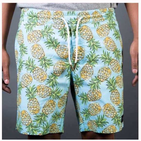 BARNEY COOLS BLUE GREEN PINEAPPLE SWIM SHORTS - Picture 2 of 7